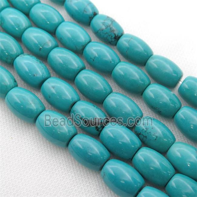 blue Sinkiang Turquoise barrel beads