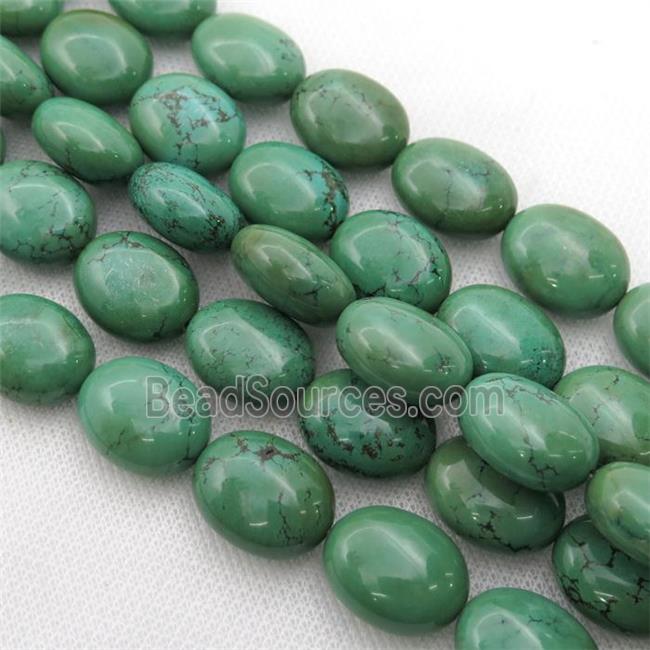 green Sinkiang Turquoise oval beads