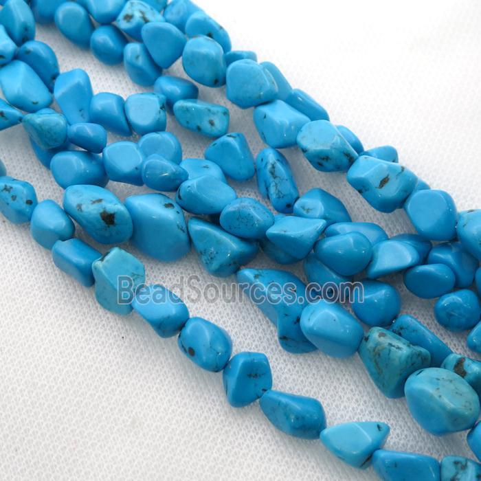 blue Sinkiang Turquoise beads, freeform