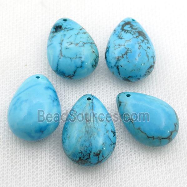 blue Sinkiang Turquoise teardrop pendant