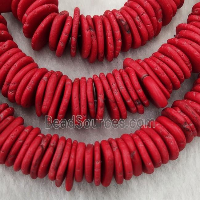 red Synthetic Turquoise graduated heishi beads