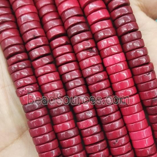 Magnesite Turquoise beads, red treated