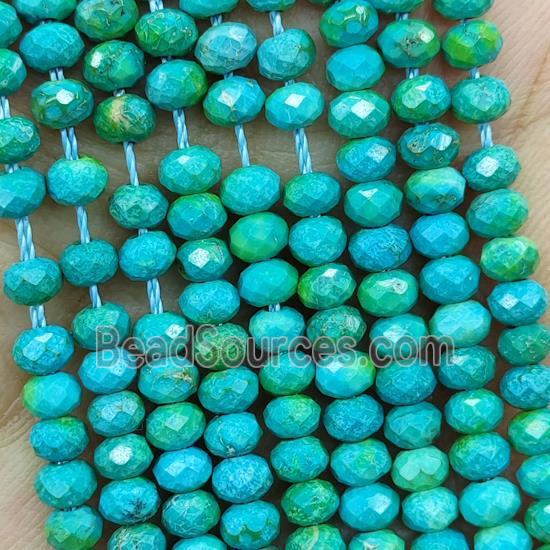 Howlite Turquoise Beads Teal Dye Faceted Rondelle