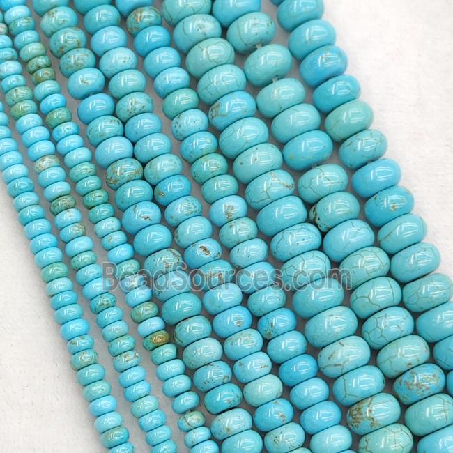 Howlite Turquoise Beads Blue Dye Smooth Rondelle