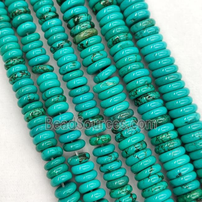 Howlite Turquoise Heishi Spacer Beads Green Dye