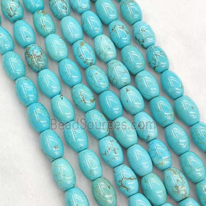 Howlite Turquoise Rice Beads Teal Dye
