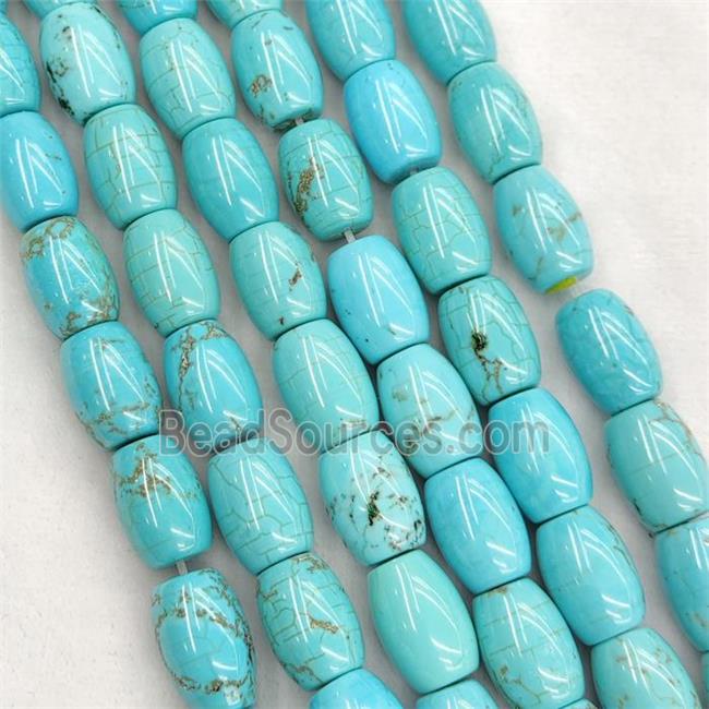 Howlite Turquoise Barrel Beads Teal Dye