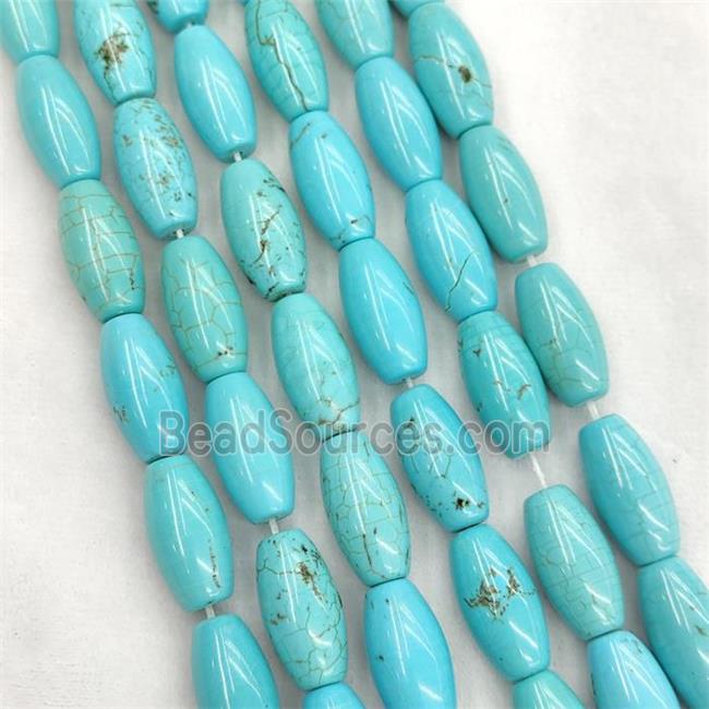 Howlite Turquoise Rice Beads Teal Dye