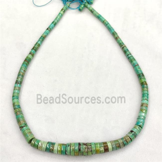 Natural Chinese Hubei Turquoise Heishi Beads Green Graduated