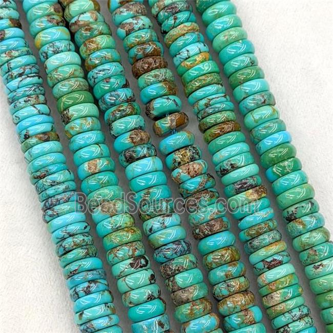 Natural Chinese Hubei Turquoise Heishi Beads Green