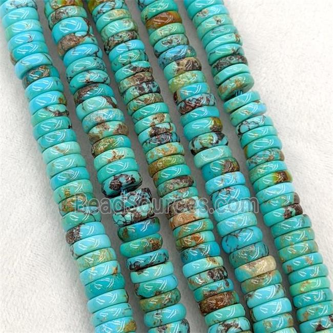 Natural Chinese Hubei Turquoise Heishi Beads Blue