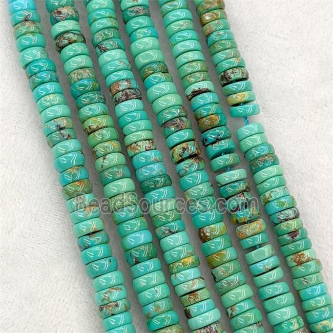 Natural Chinese Hubei Turquoise Heishi Beads Green