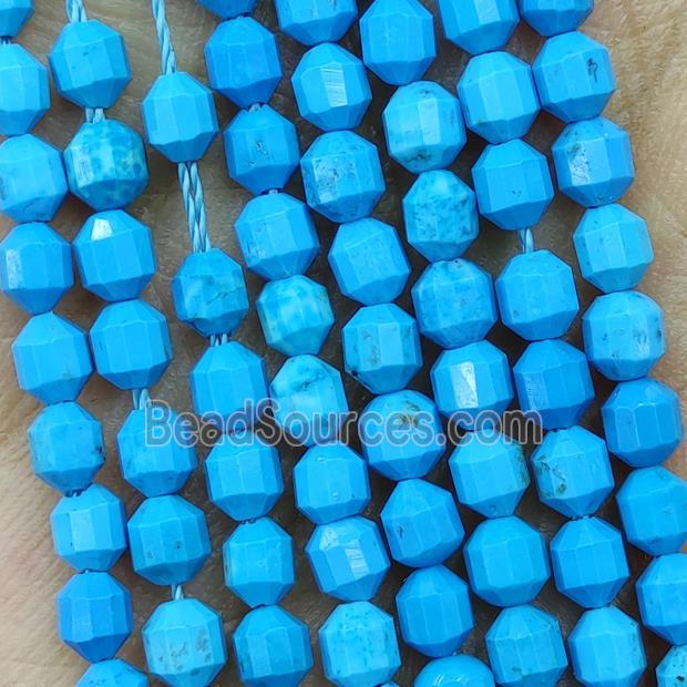 Natural Howlite Turquoise Beads Prism Blue Dye