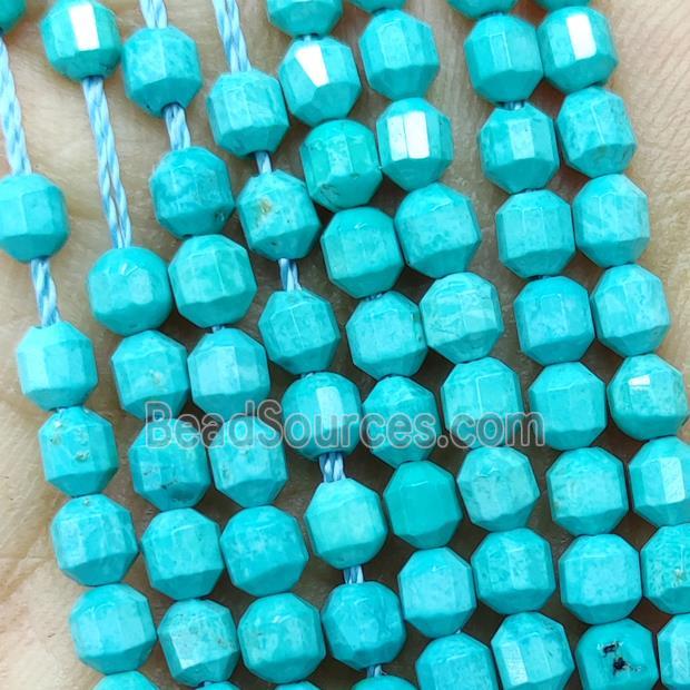 Natural Howlite Turquoise Beads Prism Green Dye