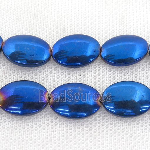 blue Hematite oval beads