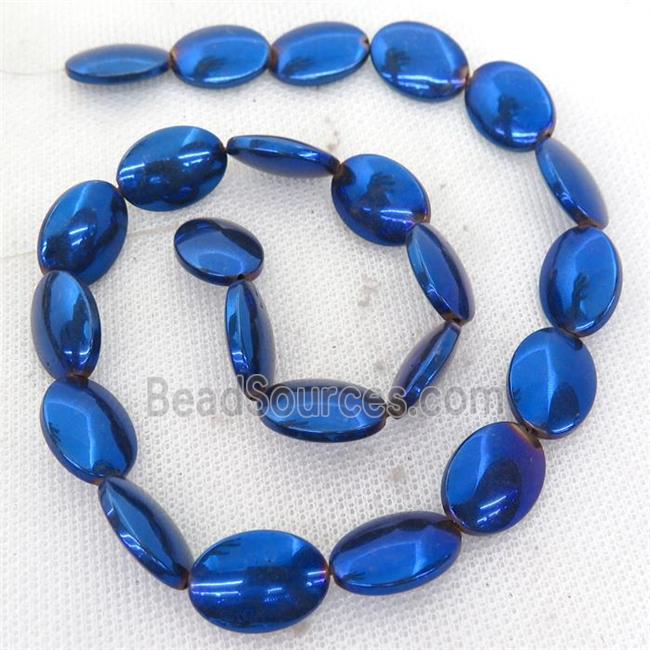 blue Hematite oval beads