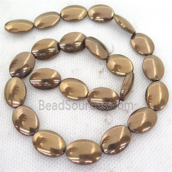 brown Hematite oval beads