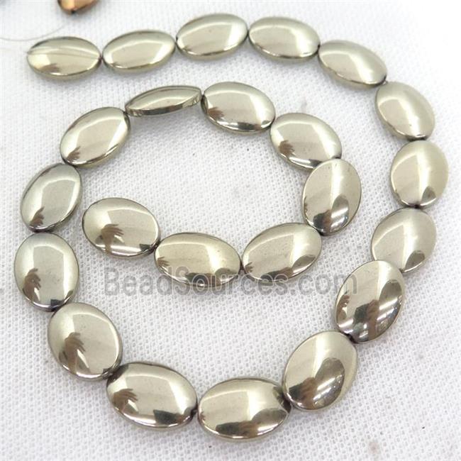 Hematite oval beads, pyrite color