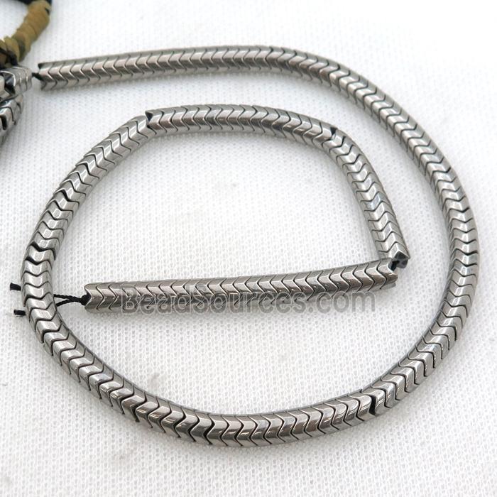 Hematite wave beads, snakeskin