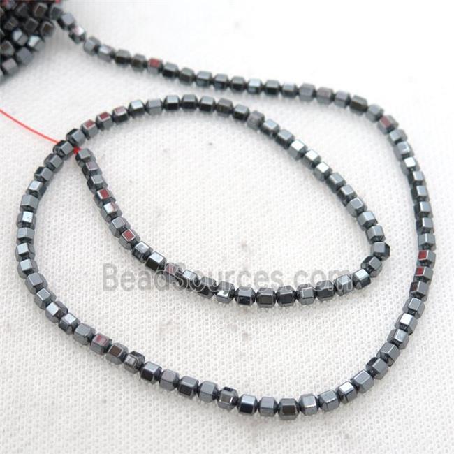 black Hematite prism column beads