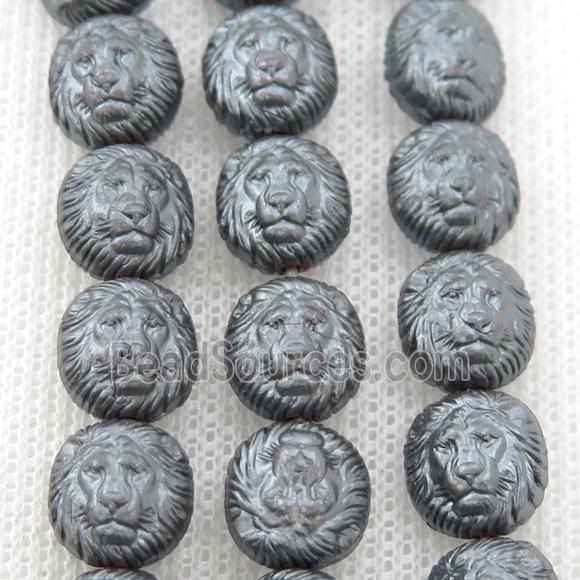 matte black Hematite Lion Beads