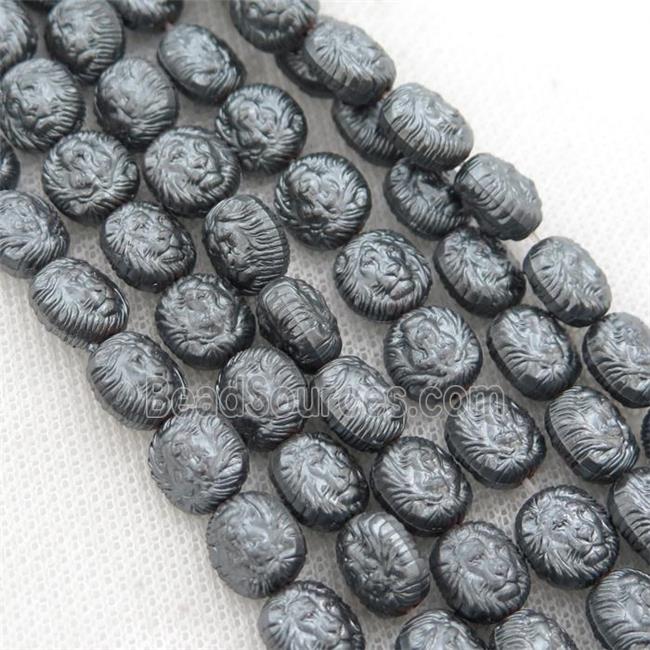 matte black Hematite Lion Beads