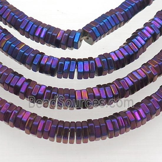 Hematite Hexagon Beads Purple Electroplated