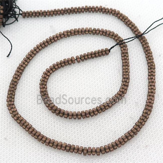 Brown Hematite Beads Flower Matte