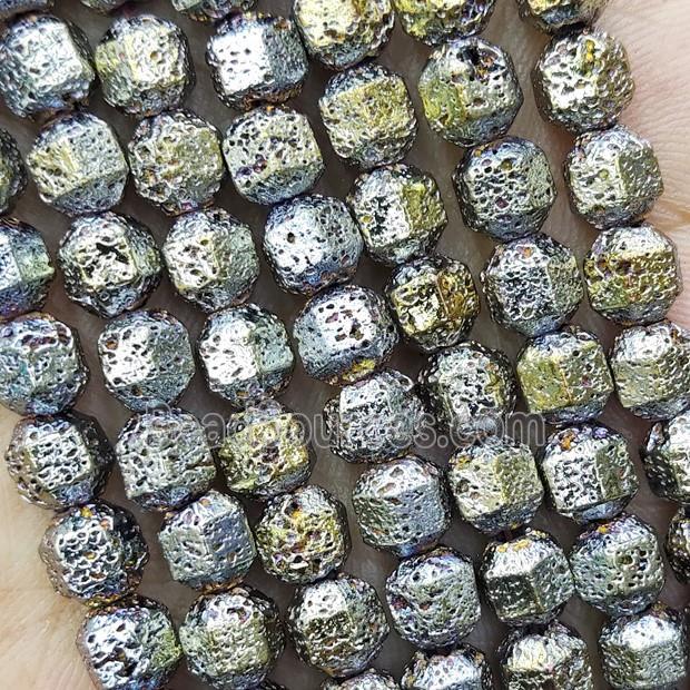 Hematite Bullet Beads Green Electroplated