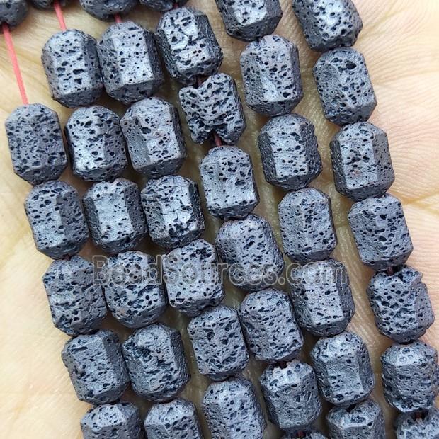 Black Hematite Bullet Beads Hollow