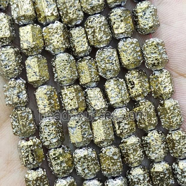 Hematite Bullet Beads Lt.gold Electroplated