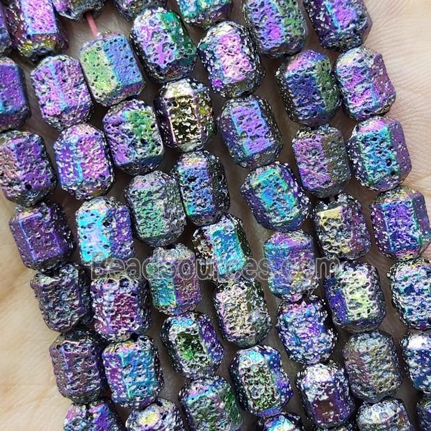 Hematite Bullet Beads Rainbow Electroplated