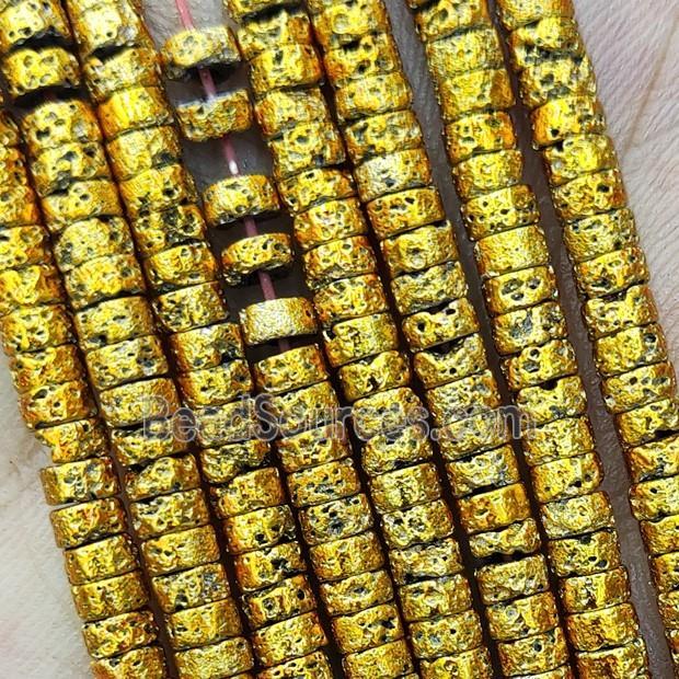 Hematite Heishi Beads Golden Electroplated