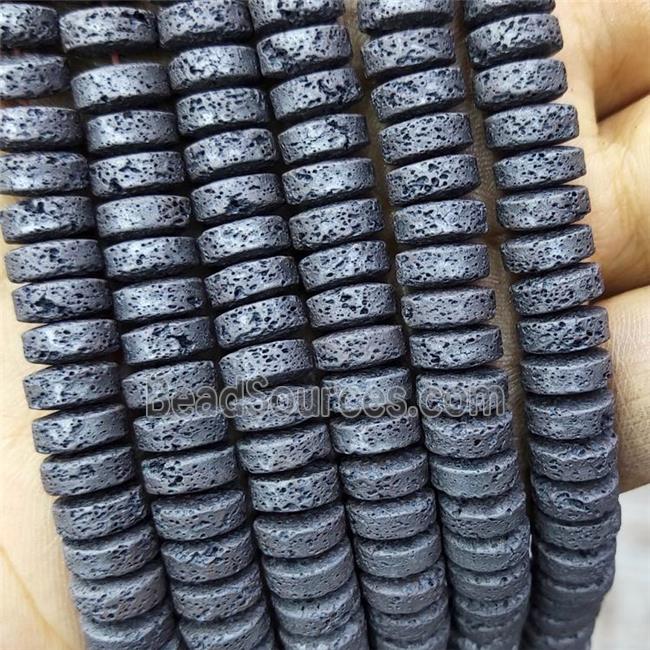 Black Hematite Heishi Spacer Beads Hollow