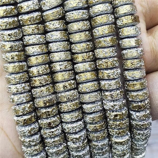 Hematite Heishi Beads Lt.gold Electroplated