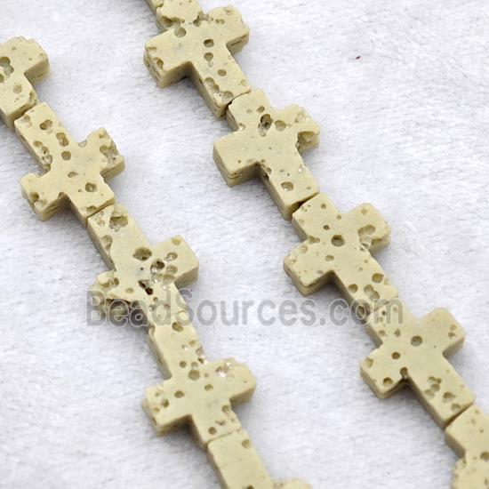 Lava Cross Beads