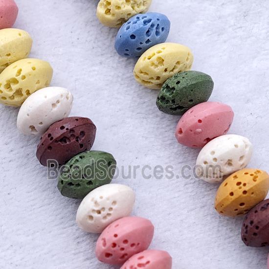 Lava Rondelle Beads Smooth Mixed