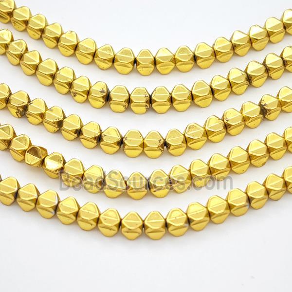 Hematite Carambola Beads Shiny Gold