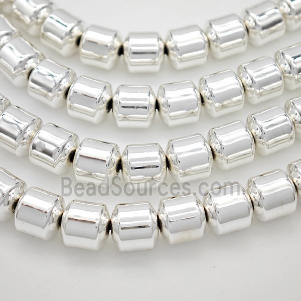 Hematite Tube Beads Shiny Silver