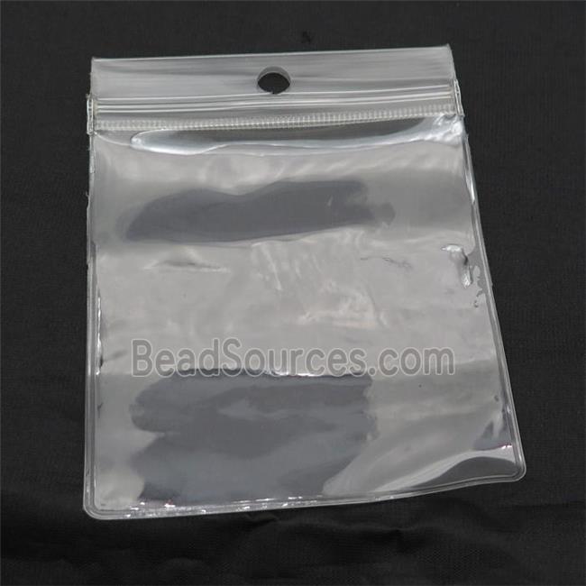 clear Plastic ZipLock PVC Bags with loop