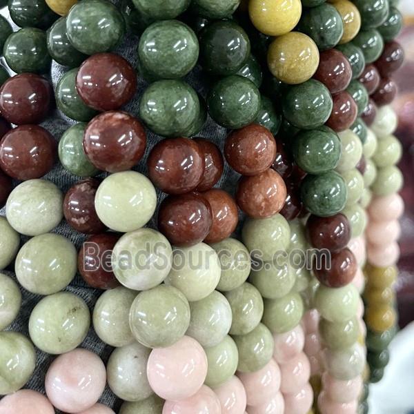 round Malaysia Jade Beads, mixed color