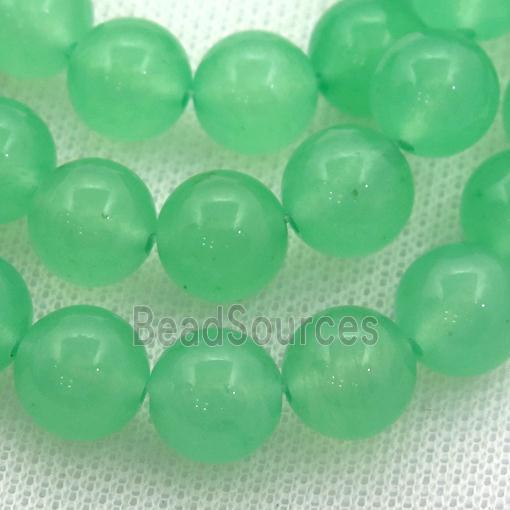 lt.green Spong Jade Beads, round