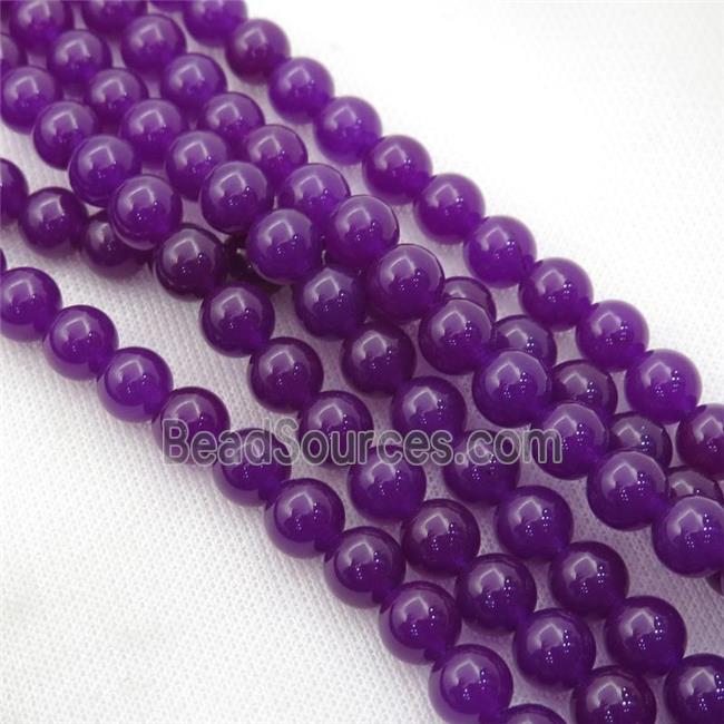 purple Spong Jade Beads, round