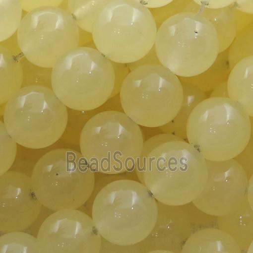 yellow Spong Jade Beads, round