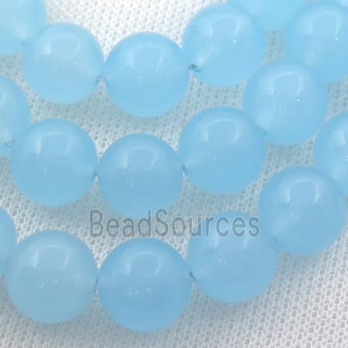 lt.blue Spong Jade Beads, round