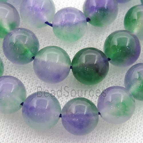 Dichromatic Spong Jade Beads, round