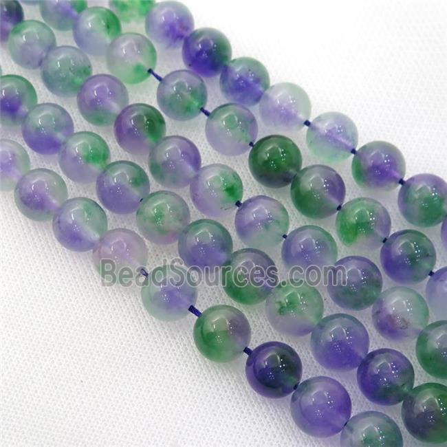 Dichromatic Spong Jade Beads, round