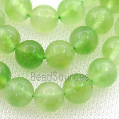 green Dichromatic Spong Jade Beads, round