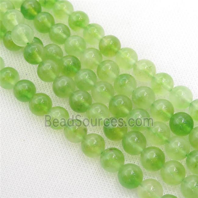 green Dichromatic Spong Jade Beads, round