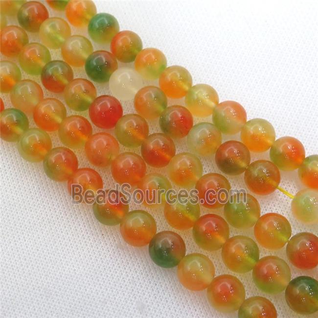 Dichromatic Spong Jade Beads, round